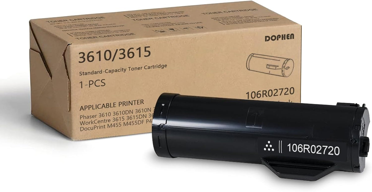 1Pack Phaser 3610 / Workcentre 3615 Black Toner Cartridge - 106R02720 Toner Cartridge (6400 Pages /Pack) Replacement for Xerox Phaser 3610 Workcentre 3615 Printer