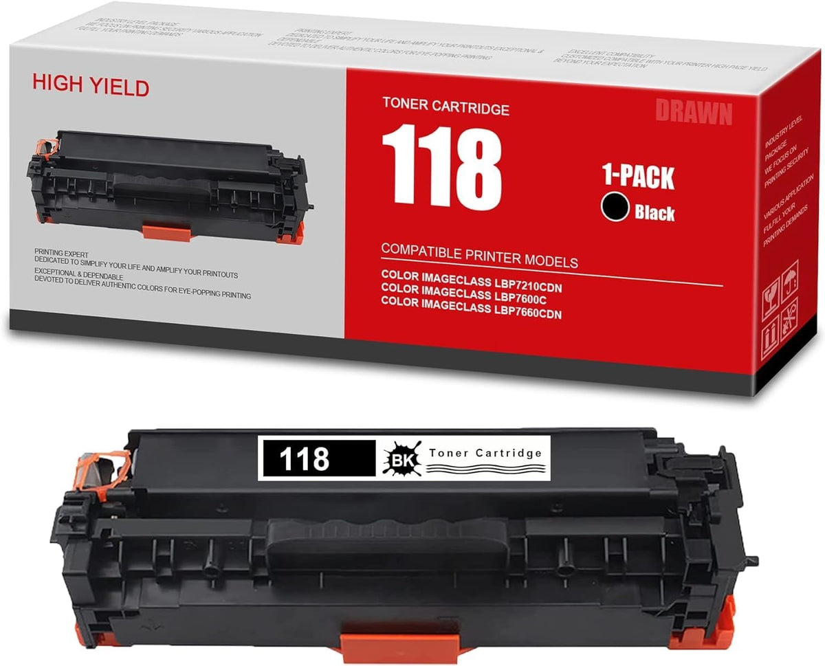 118 Standard Capacity Toner Cartridge - LOMEN Black Compatible 118 Toner Cartridge Replacement for Canon Color ImageClass MF8330Cdn MF726CDW LBP7600C LBP7210Cdn Printer