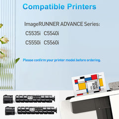 Compatible GPR-55 Black Toner Cartridge High Yield Replacement for Canon GPR-55 GPR55 0481C003 for Canon ImageRunner Advance C5535i C5540i C5550i C5560i Printer (Black, 2-Pack)