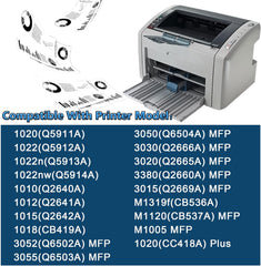 1 Pack 12A Q2612A Black Compatible Q2612A Toner Replacement for HP 1020 1022 1022n 1022nw 1010 1012 1015 1018 3052 3055 3030 3020 3380 3015 M1319f M1120 M1005 MFP 1020 Plus Printer Ink Cartridge.